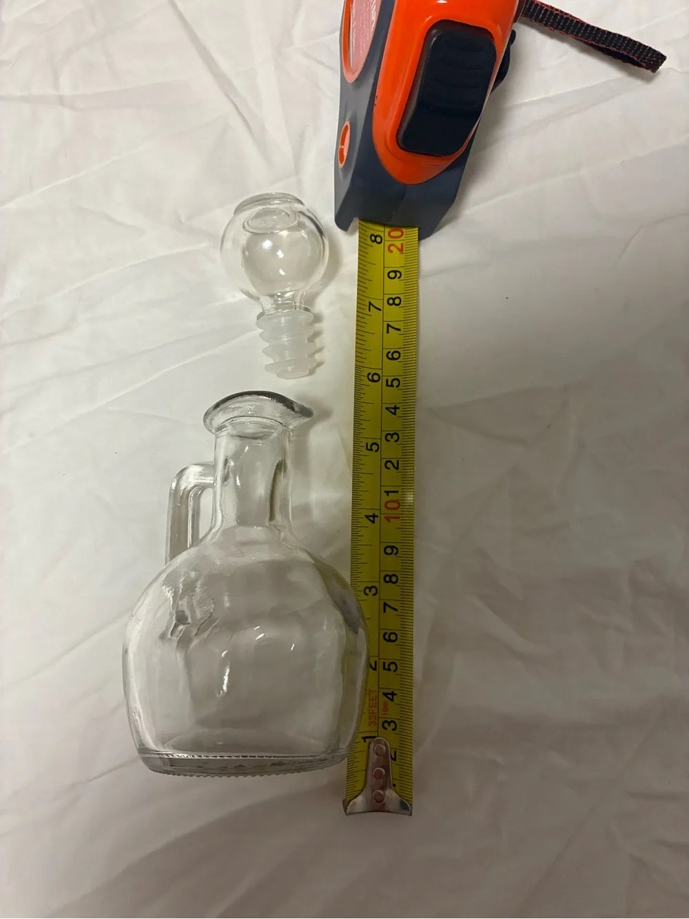 Clear Glass Oil Cruet Bottle with Stopper - Clear